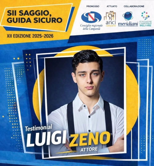 Luigi Zeno, il miglior giovane attore italiano testimonial di “Sii Saggio, Guida Sicuro”
